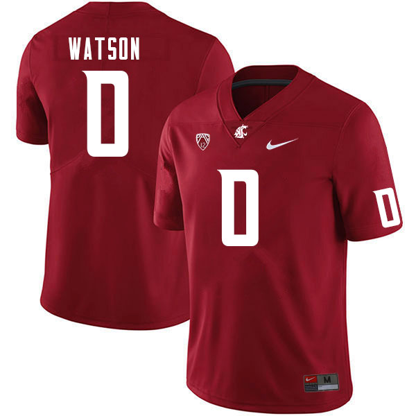 Men #0 Jaylen Watson Washington State Cougars College Football Jerseys Sale-Crimson